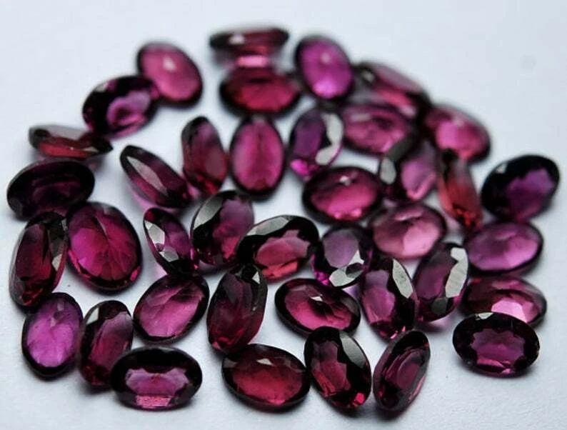 5x3mm 100% Natural Rhodolite Garnet Oval Shape Faceted Cut Loose Gemstone 100 Pc - Image 4 of 4