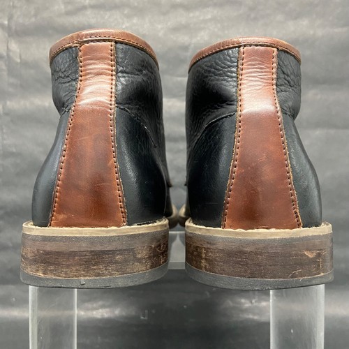Size 10- Wolverine Chukka Boots Plain Toe Black Leather Lace Up Ankle Shoes Men - Picture 7 of 15