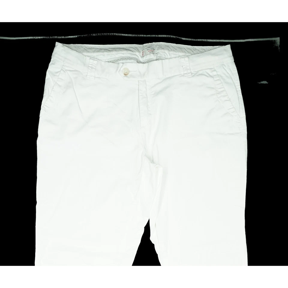 Esprit Damen Jeans Hose stretch straight mid Chino Sommer 40 W32 L32 weiß Praxis - Bild 2 von 4