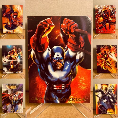 #ad #ad 1994 Marvel Flair Inaugural Power Blast Lot of 7 Cards Spider Man Deadpool $29.99