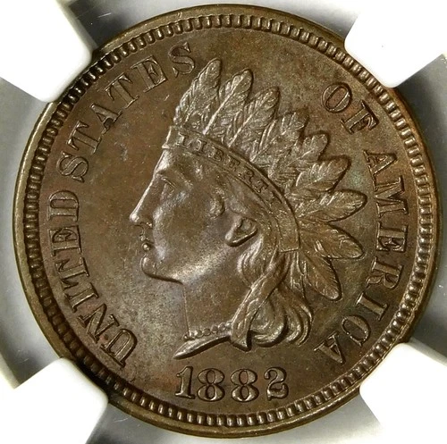 🟤💃🤎❤️‍🔥🌰😍NGC MS64 BN 1882 INDIAN HEAD CENT