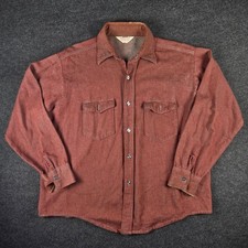 Vintage 70s Frostproof Men's Rust Twill Flannel Work Shirt Made in USA Size XL