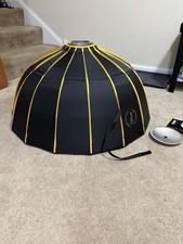 Glow EZ Lock 34" Collapsible Silver Beauty Dish Softbox w/ Eggcrate Grid Bowens