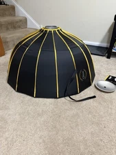 Glow EZ Lock 34" Collapsible Silver Beauty Dish Softbox w/ Eggcrate Grid Bowens