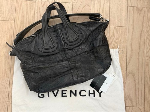 Givenchy 2-way Top Handle Shoulder Bag Nightingale Black Leather Medium Solid