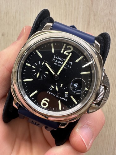 Panerai Luminor PAM00090 Automatic Power Reserve Steel Watch with extra band