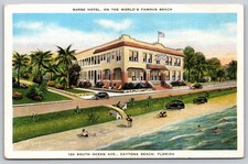 Vintage Barbe Hotel Daytona Beach FL Linen Postcard Oceanfront View AA149