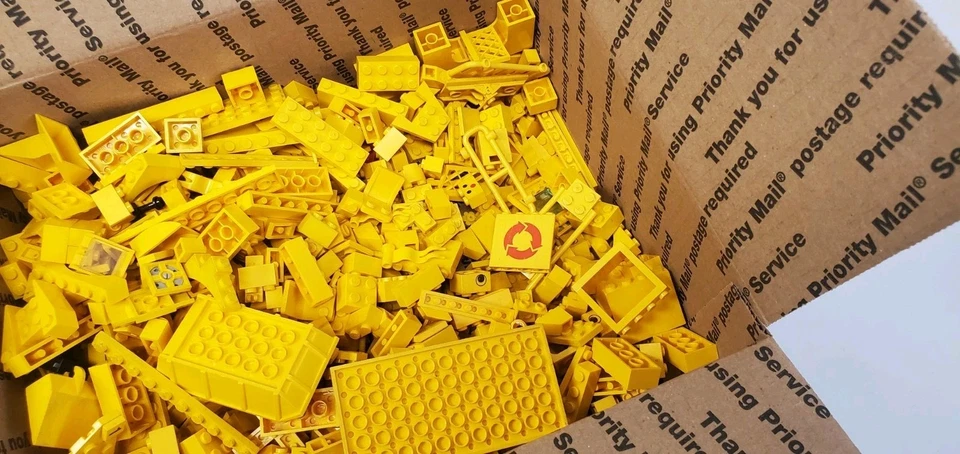 LEGO Yellow Bricks Lot Of 3 Lbs Mixed Yellow Parts Pieces Brick Bulk MOC Crafts - Image 2 of 3