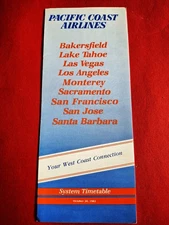Pacific Coast Timetable October 30, 1983 with Route Map & Terminal Maps