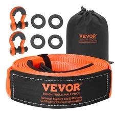 VEVOR Car Tow Cable 3" x 20' Towing Strap Rope 36000 lbs Emergency Heavy Duty