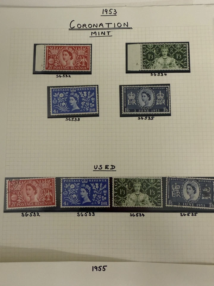 9 Pages of 1952 GB Commemorative Stamps Phosphor Mint Hi Values Good Collection - Image 2 of 4