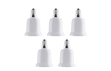 Paquete de 5 adaptadores E12 a E26, convertidor de enchufe de base media estándar
