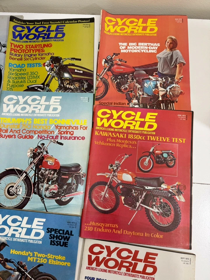 Vintage Cycle World Magazine Lot 1973 12 ISSUES Jan-Dec Motorcycle Dirt Bike - Image 3 of 4