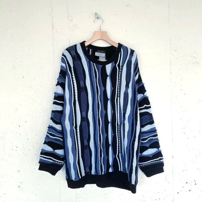 COOGI Pullover 3D Design Strickpullover Größe XXL Navy Herren Geschenk aus Japan - Bild 1 von 4