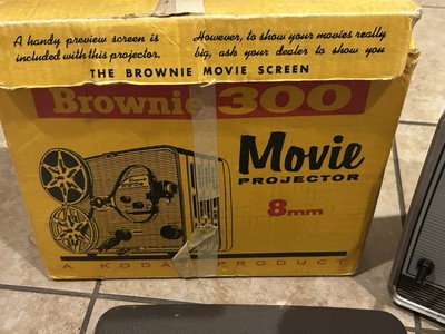Vintage KODAK Brownie 300 Projector 8mm Movie Projector W Orig Box