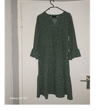 Yessica Fit & Flare Midi-Kleid L grün/weiß ...