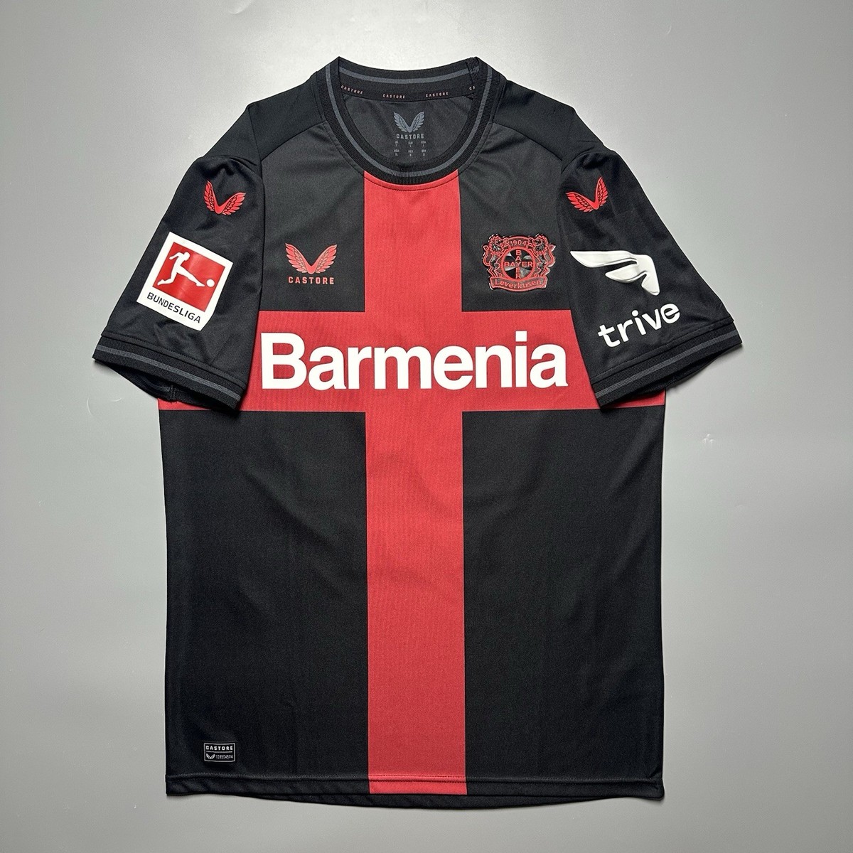 BAYER LEVERKUSEN CASTORE 2023/2024 FOOTBALL HOME JERSEY #34 XHAKA