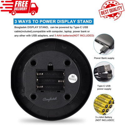 360° Electric Rotating Platform with Type-C Cable 6.3in / 15lb Motorized Display