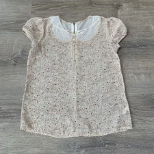 One Clothing Woman Sz Small Floral short Sleeves Blouse Very Cute