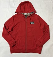 BURBERRY Hoodie Full Zip XL Red