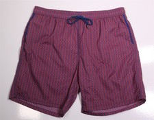Mr. Swim Red Blue Geometric Print Swim Trunks 7" Inseam Men's XXL