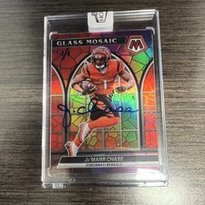 2022 Panini Mosaic Glass Mosaic hand numbered 1/1 Ja'Marr Chase Autographed  