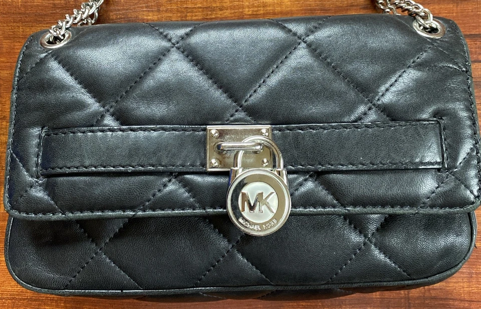 Michael Kors Black Diamond Quilted Faux Leather Flap Shoulder Bag - Image 3 of 4