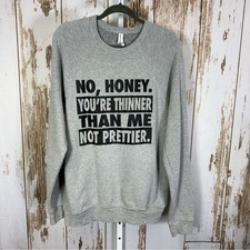 Bella  Canvas, Light Gray Raglan Crew Sweatshirt with Bold Black Text. Size L