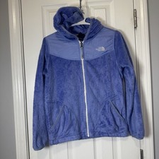 The North Face Jacket Hoodie Girls Size L 14 16 Sherpa Purple Fleece Full Zip