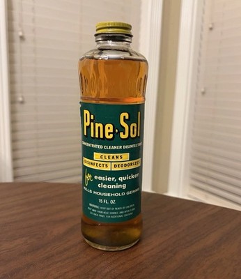 Vintage 1970s Pine Sol 15 oz Sealed Glass Bottle Household Nostalgic Movie Prop