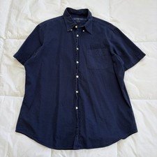 Navy Ralph Lauren Seersucker Shirt Size Large