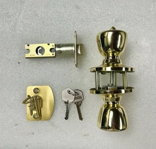 MFS Supply Polished brass entry lock - Door knob set