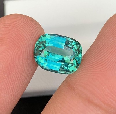 10 Ct Certified Natural Blue Green Paraiba Tourmaline Loose Cushion Cut Gemstone