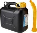 Jerry Can Plastic Black Petrol Can Diesel Fuel Oil Canister  Pouring Spout, 5L