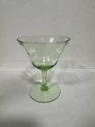 Vintage Green Uranium Depression Glass Dessert/Cordial Glass