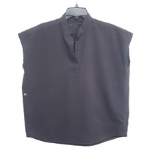 Figs Scrub Top Womens Small Gray Rafaella Oversized Technical Medical WXXSW1003