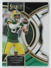 2023 Panini Select Carrington Valentine #118 Black & Green Prizm Die-Cut (RC)