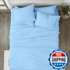 Arlinen 6 Piece King Size Sheet Set 100 Egyptian Cotton Sateen Weave 15 Inch