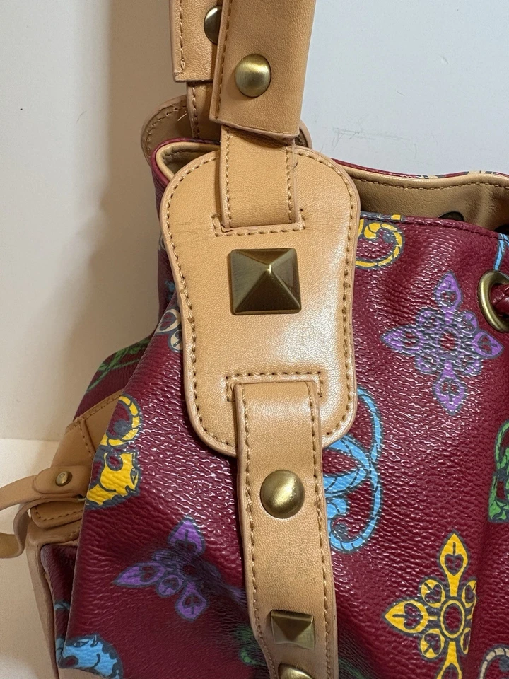 SHARIF 1827 XL Pebble Leather Tote Satchel * RARE * Geometric Art Designer Bag!! - Image 3 of 4