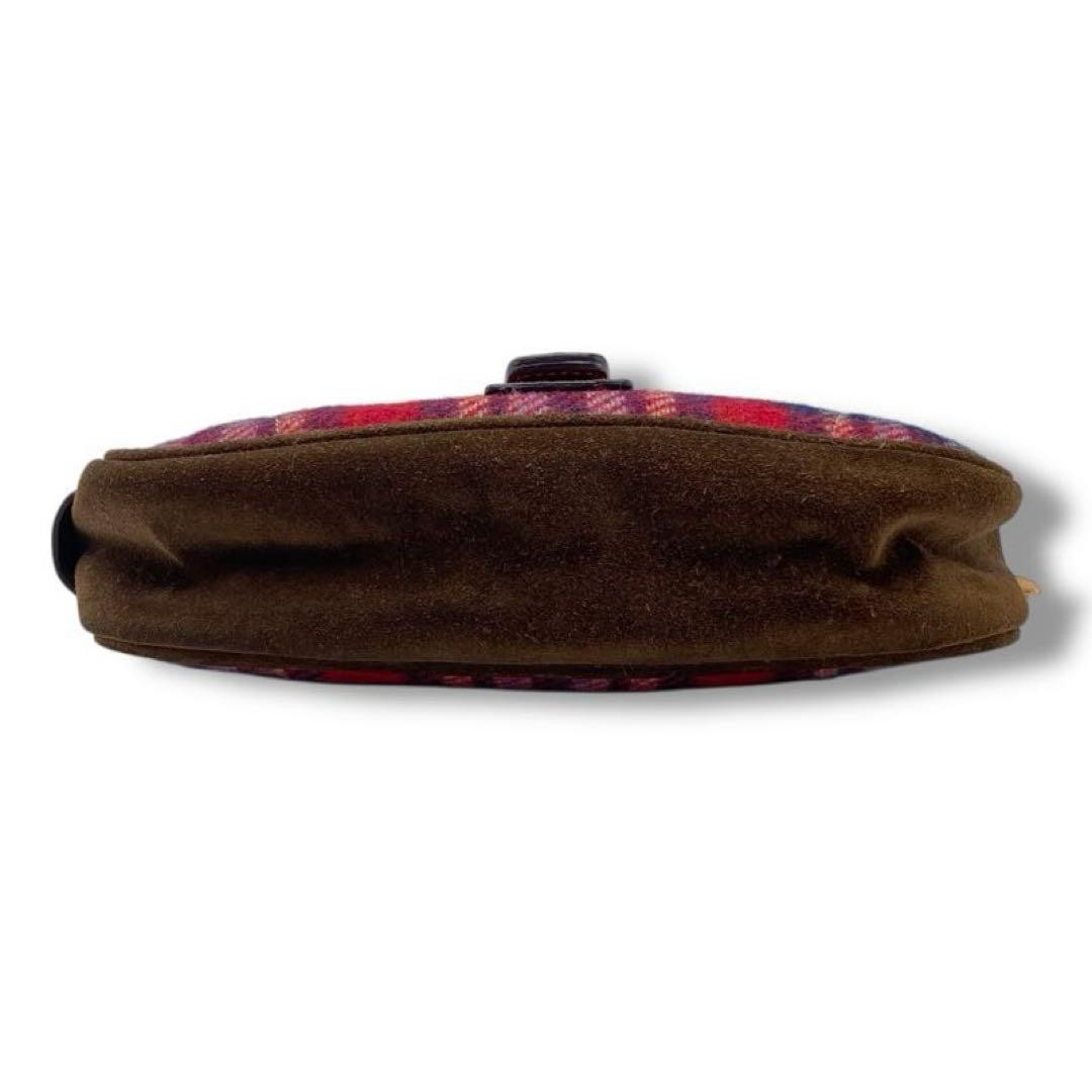 COACH Check Patchwork Handbag Pouch Wool Suede Le… - image 6
