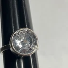 Vintage Minimalist Sterling Silver Large CZ Stone Ring 7.00 Silpada - K2