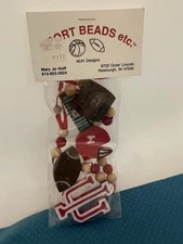 Vintage Indiana University football/ basketball necklace, wooden, Sports Beads