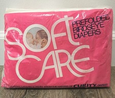 Vintage Cloth Diapers Curity Soft Care Set Of 12 Birdseye Eco Friendly 14.5 X 20