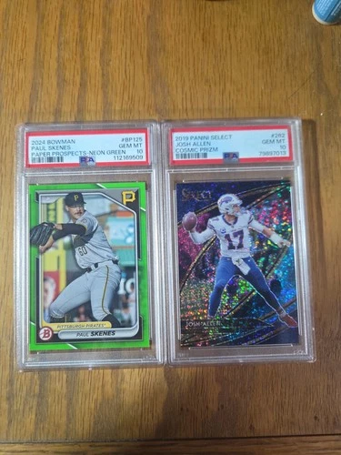 2024 Bowman Baseball Paul Skenes 2019 Panini Select Josh Allen Psa 10s