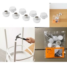 IKEA FIXA Floor protectors with rivet, White, Original,  Pack of 8, NEW