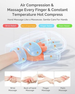 AIRSEE Hand Massager with Heat and Compression for Arthritis Carpal Tunnel Relie
