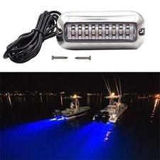 Blue 27 50W Underwater Marine Transom Lights - 316 Stainless Steel Pontoon Tr...