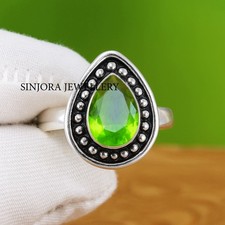 Peridot Gemstone 925 sterling silver handmade Gift Ring US size 5 to 13