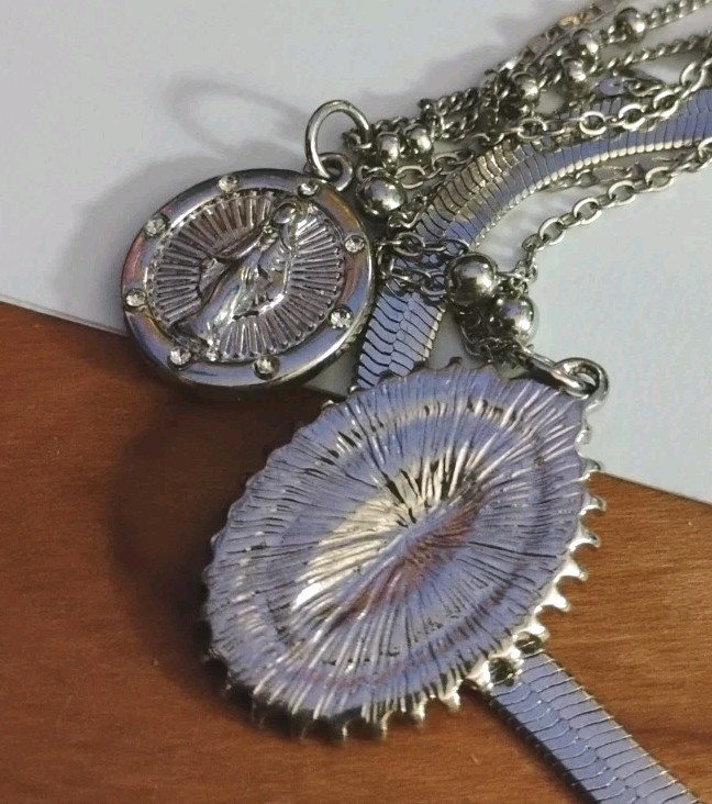 Sparkling! Silver Plated Multi Layer Chain and Re… - image 5