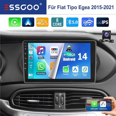 6+128G Apple Carplay Autoradio Android 14 Für Fiat Tipo Egea 2015-21 GPS 4G +KAM